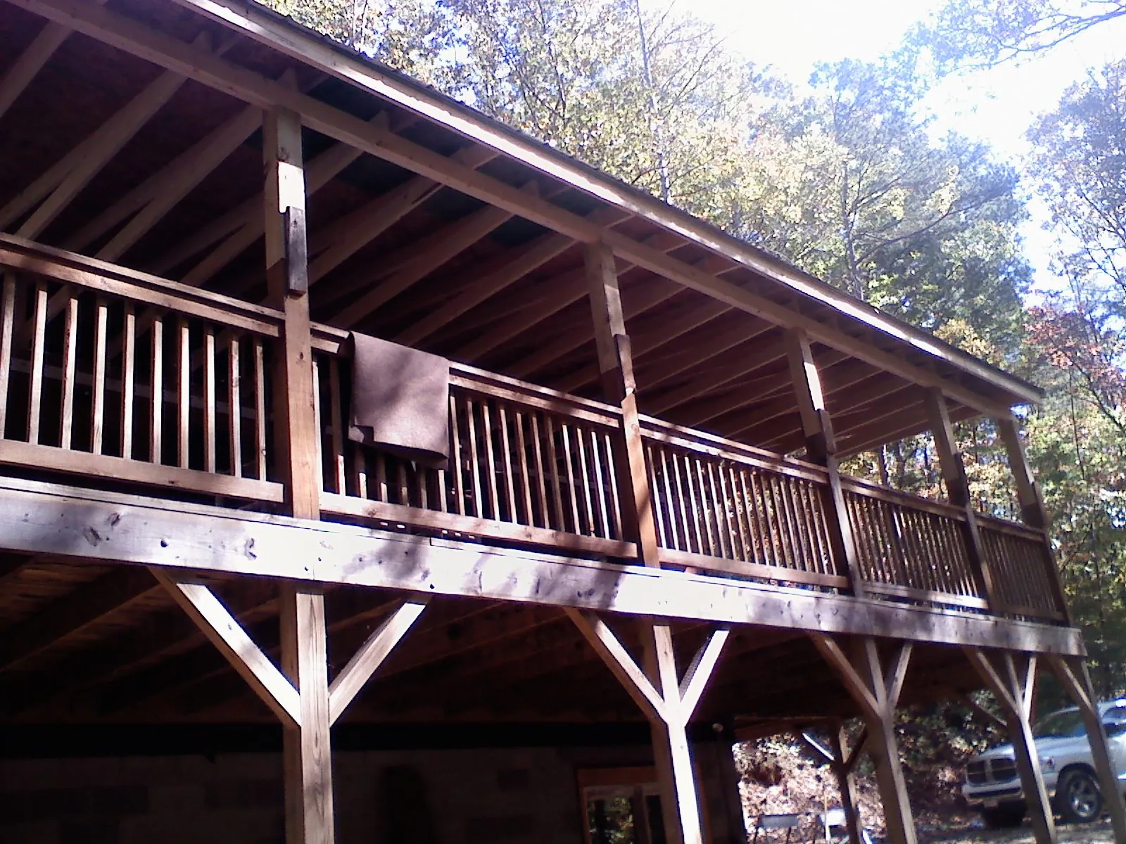 Timber framing under a new elevated porch and deck — Roof Leak Repair in Shippensburg by Roofing Brothers